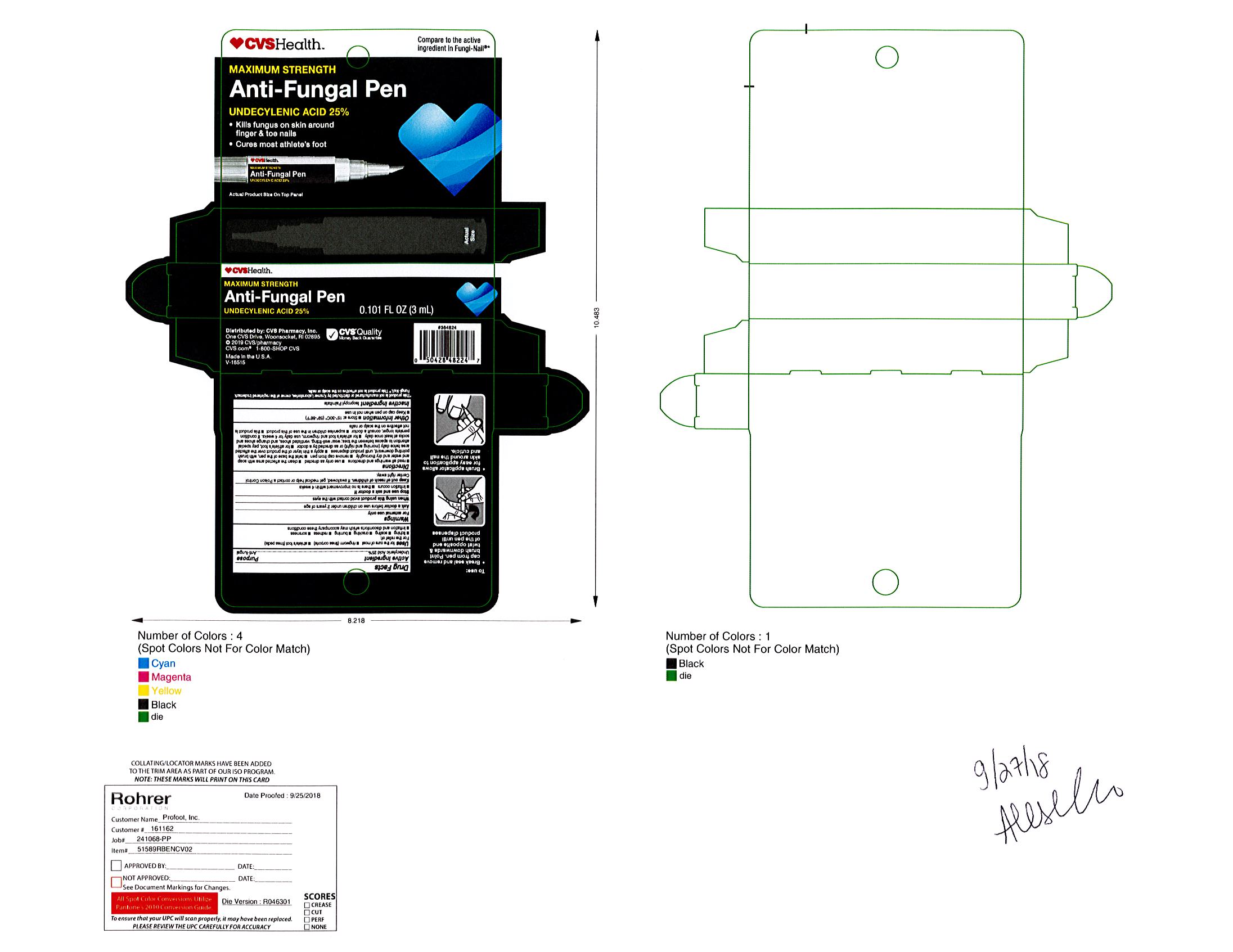 NDC 02959008 Cvs Maximum Strength Antifungal Pen 25 Liquid Topical